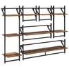vidaXL Sienas plauktu komplekts 6 pcs Vecs koks 100 x 25 x 30 cm