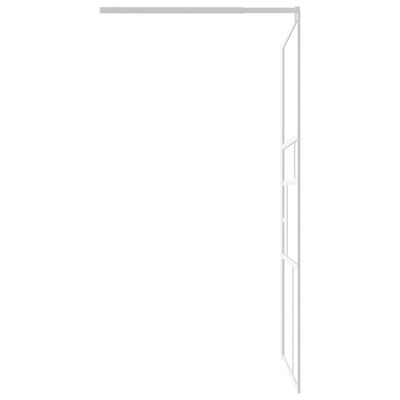 vidaXL dušas siena, 115x195 cm, ESG stikls, balta
