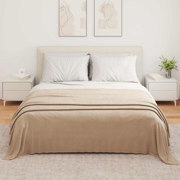 vidaXL Pleds Kamieļu krāsa 350 x 270 cm Flīss