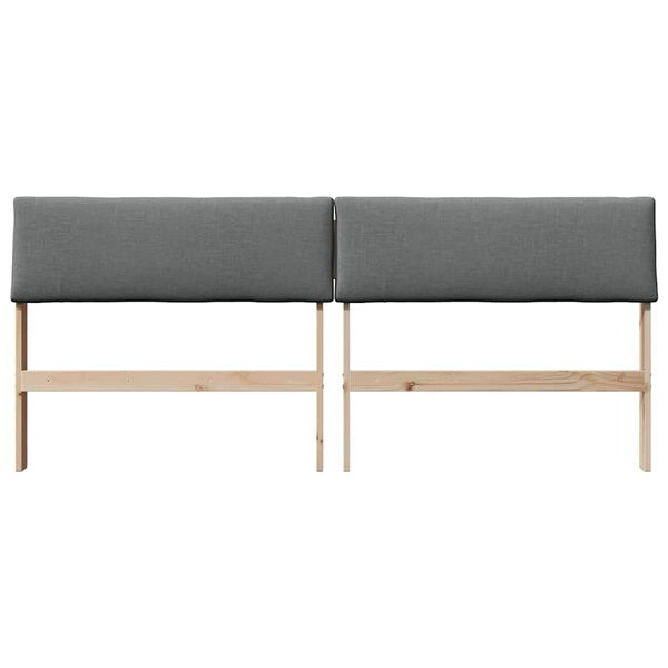 vidaXL Mīkstināts gultas galvgalis Tum&scaron;i pelēks 200 cm