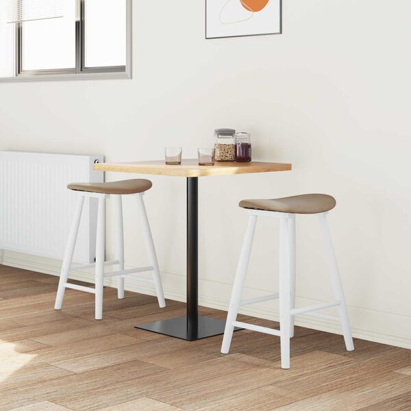 vidaXL Ēdamkrēsli 2 pcs Balts 46 x 37 x 63 cm Ciets gumijas koks