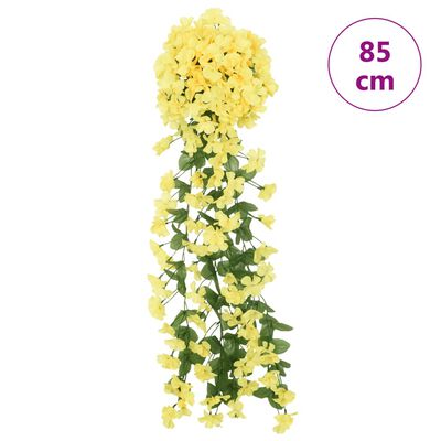 vidaXL mākslīgo ziedu vītnes, 3 gab., dzeltenas, 85 cm