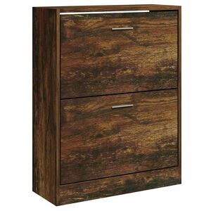 vidaXL apavu plaukts, ozolkoka krāsa, 63x24x81 cm, inženierijas koks