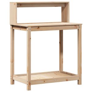 vidaXL stādī&scaron;anas galds ar plauktiem, 82,5x50x109,5 cm, priedes koks