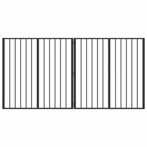 vidaXL Suņu vārti 2 pcs Melns 100 x 100 cm Cinkots tērauds