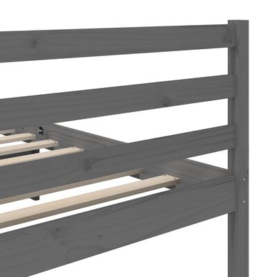 vidaXL gultas rāmis, pelēks, priedes masīvkoks, 200x200 cm