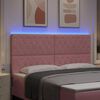 vidaXL LED gultas galva ar galvas klāju Rozā 180 cm Poliesters