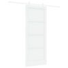 vidaXL Slīdo&scaron;ās durvis Balts 83 x 202 cm Priedes masīvkoks
