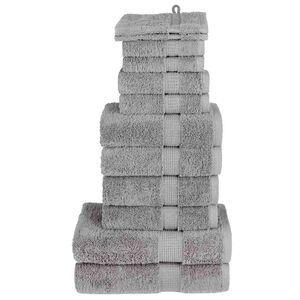 vidaXL dvieļu komplekts SOLUND, 12 gab., pelēki, 600 gsm