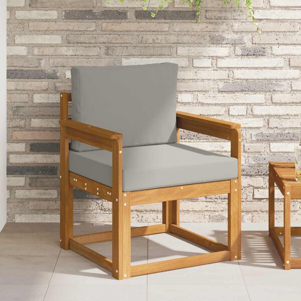 vidaXL Āra dīvāns Cieta akācijas koks un poliesters