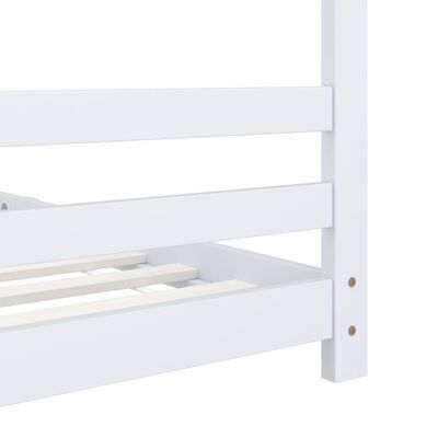 vidaXL bērnu gultas rāmis, balts, priedes masīvkoks, 90x200 cm