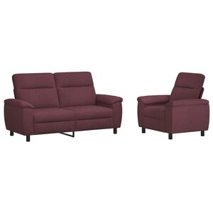 vidaXL Dīvānu komplekts 2 pcs Violeta Audums