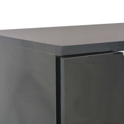 vidaXL kumode, 107x35x80,5 cm, spīdīgi melna