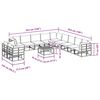 vidaXL Dārza dīvānu komplekts ar spilvenu 12 pcs Melna Alumīnijs