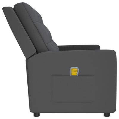 vidaXL trīsvietīgs masāžas krēsls, atgāžams, tumši pelēks audums