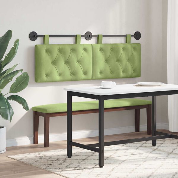 vidaXL Karājo&scaron;s galvgalis Gai&scaron;i zaļa 150 x 55 x 7 cm Samts