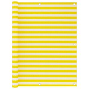vidaXL balkona aizslietnis, 120x600 cm, dzeltens un balts HDPE