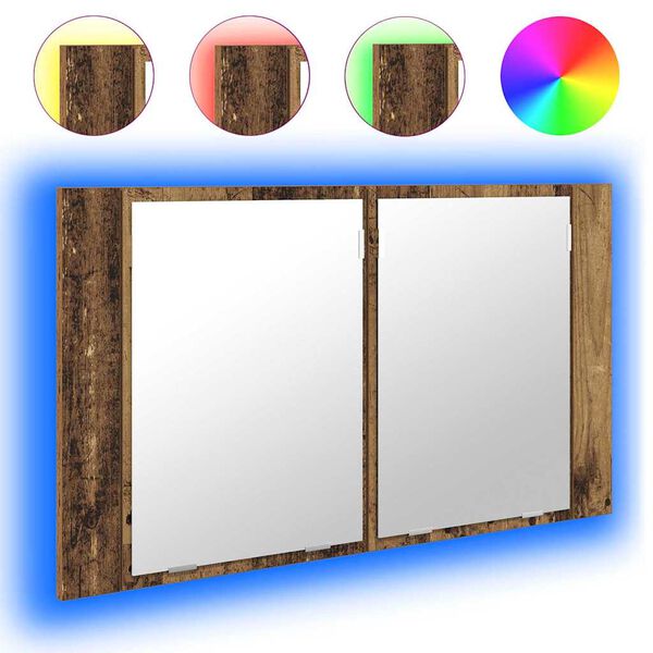 vidaXL Vannas istabas spoguļu skapis Vecs koks 80 x 12 x 45 cm