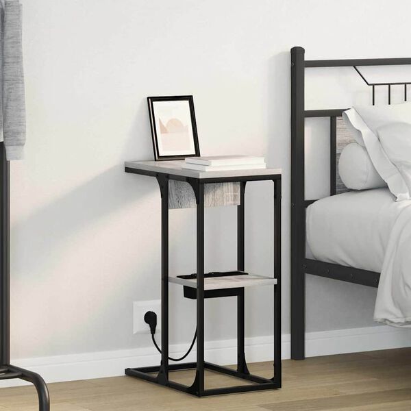 vidaXL Nakts skapītis Pelēks Sonoma 41,5 x 26 x 60,5 cm