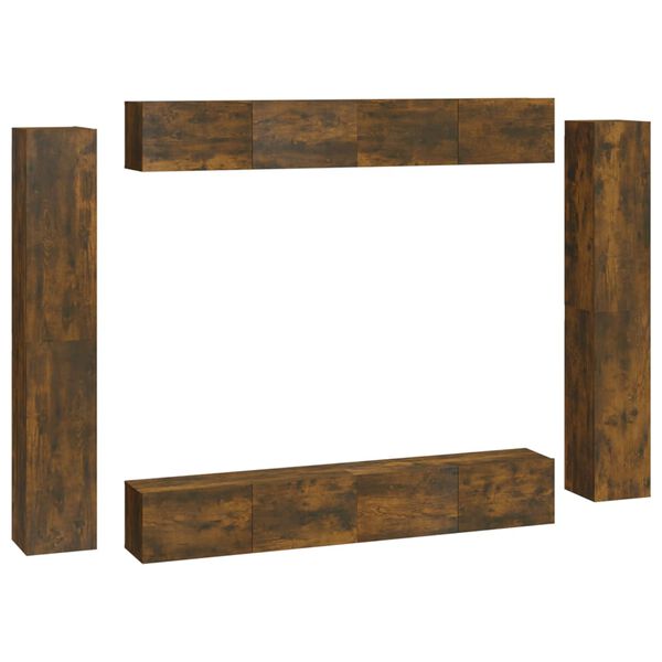 vidaXL 8-daļīgs TV skapī&scaron;u komplekts, ozola krāsa, inženierijas koks