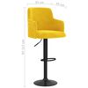 vidaXL bāra krēsli, 2 gab., sinepju dzeltens samts
