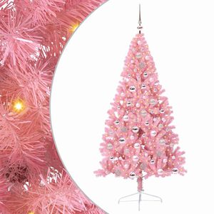 vidaXL Mākslīgais LED Ziemassvētku eglīte su 300 LED Rozā 180 cm PVC