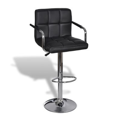 vidaXL bāra krēsli, 2 gab., melna mākslīgā āda