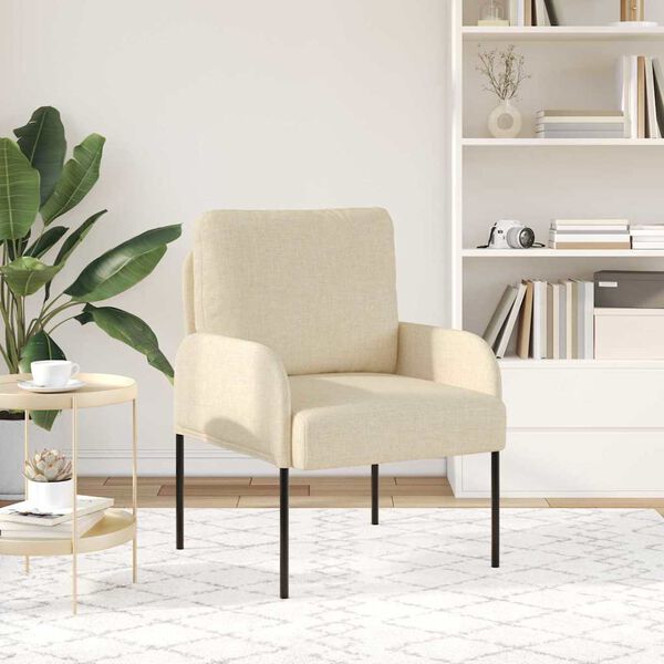 vidaXL Dīvāni ar spilvenu 55cm Krēmkrāsa Saplāksnis