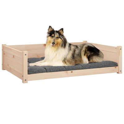vidaXL suņu gulta, 95,5x65,5x28 cm, priedes masīvkoks