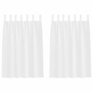 vidaXL Voile aizkaris ar aizkariem 2 pcs Balts 140 x 140 cm Poliesters