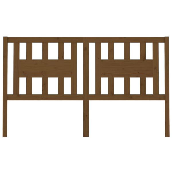 vidaXL galvgalis, medus brūns, 156x4x100 cm, priedes masīvkoks