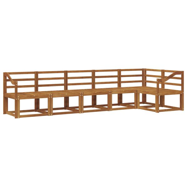 vidaXL Āra dīvānu komplekts 6 pcs Dabiska Cietā akācijas koks