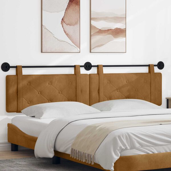 vidaXL Karājo&scaron;s galvgalis Brūna 210 x 55 x 5 cm Samts