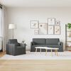 vidaXL Dīvāns 2 pcs Tum&scaron;i pelēks 198 x 78 x 80 cm audums