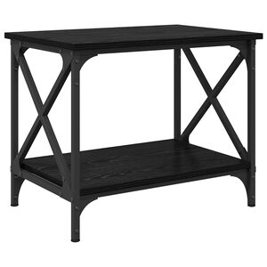vidaXL Sānu galds Melns ozolkoks 55 x 38 x 45 cm Inženierijas koks