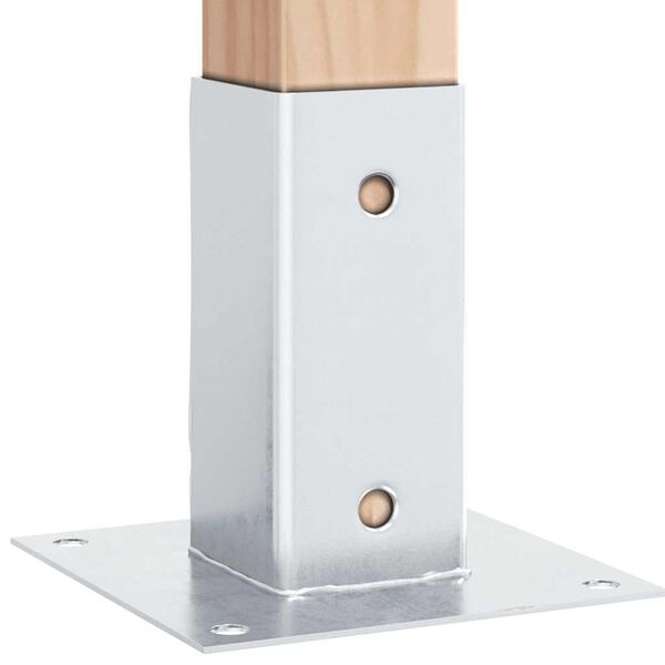 vidaXL Statu pamatnes Kvadrāts 4 gab Sudrabs 61x61 mm Cinkots tērauds