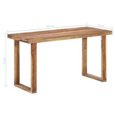 vidaXL virtuves galds, 140x70x76 cm, masīvs rožkoks