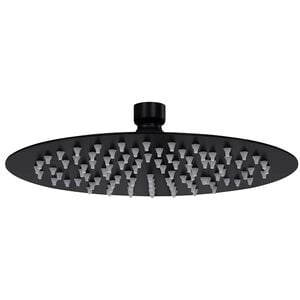 vidaXL lietus du&scaron;as galva, 20 cm, apaļa, nerūsējo&scaron;s tērauds, melna