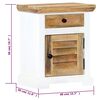 vidaXL naktsskapītis, balts ar brūnu, 40x30x50 cm, mango masīvkoks