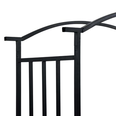vidaXL dārza arka ar solu, melna, 128x50x207 cm, dzelzs