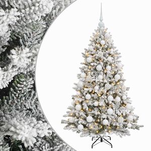 vidaXL Mākslīgā Ziemassvētku eglīte ar rotājumiem 150 cm 150 LED
