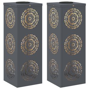 vidaXL Saules LED ceļa gaisma 2 gab. Silti balts 18 x 18 x 50 cm