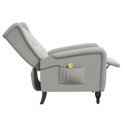 vidaXL masāžas krēsls, atgāžams, gaiši pelēks samts