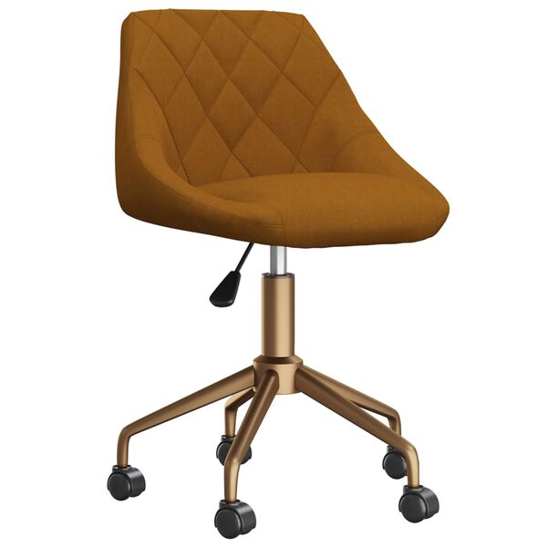 vidaXL grozāmi virtuves krēsli, 2 gab., brūns samts