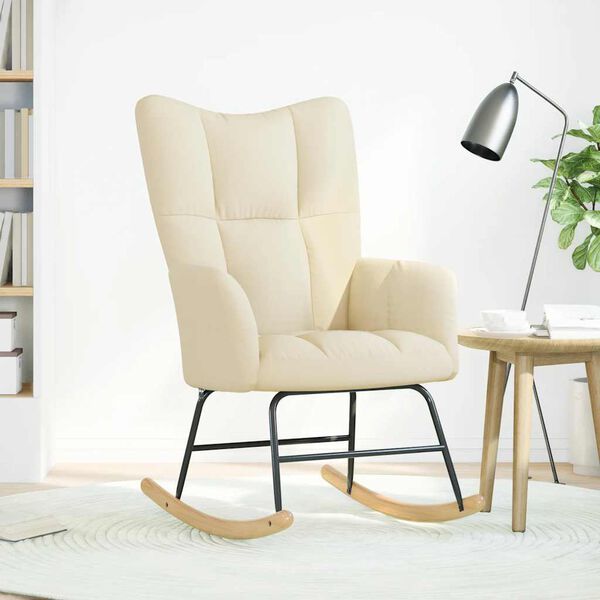 vidaXL &scaron;ūpuļkrēsls, krēmkrāsas audums