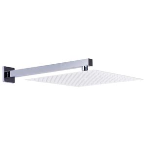 vidaXL du&scaron;as balsts, kvadrāta, nerūsējo&scaron;s tērauds 201, sudraba, 30 cm