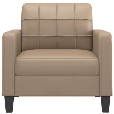 vidaXL atpūtas krēsls, 60 cm, kapučīno krāsas mākslīgā āda
