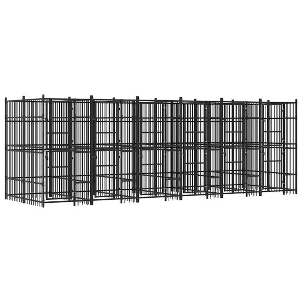 vidaXL suņu voljērs, 11,06 m&sup2;, tērauds