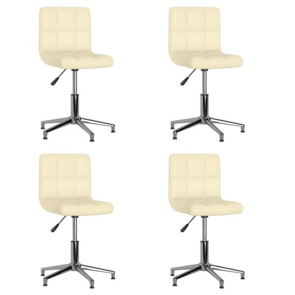 3087638 vidaXL Swivel Dining Chairs 4 pcs Cream Faux Leather (334409&times;2)