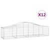 vidaXL arkveida gabiona grozi, 12 gb., 200x50x40/60 cm, cinkota dzelzs